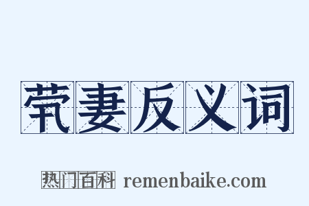 茕妻反义词是什么意思的图片